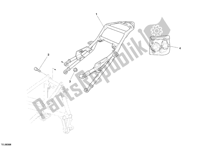 Tutte le parti per il Monoposto Telaio Posteriore del Ducati Superbike 999 S USA 2005
